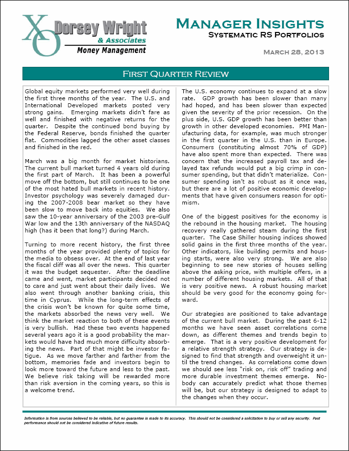 insights Manager Insights   First Quarter Review